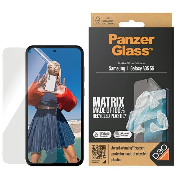 PanzerGlass Matrix Ultra-Wide Fit plēve ar pozicionieri priekš Samsung Galaxy A35 5G | foil with positioner for