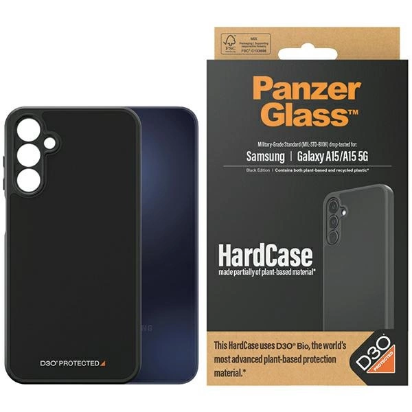 PanzerGlass HardCase with D3O® Bio and Military Grade Certification for Samsung Galaxy A15 / A15 5G - Transparent and...