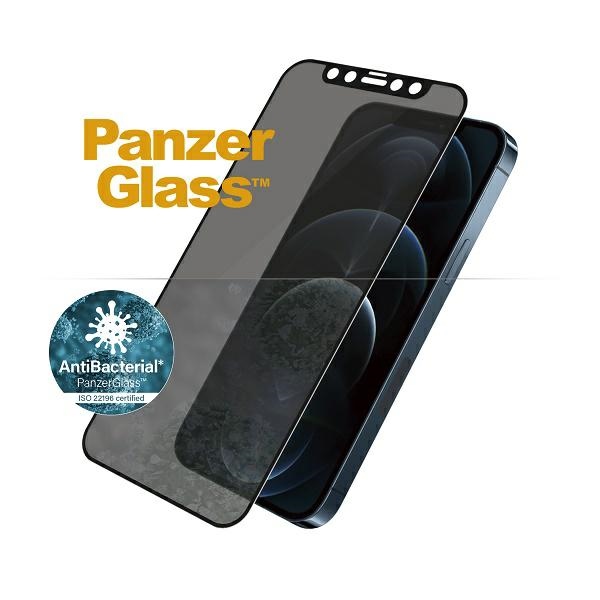 PanzerGlass E2E Super+ Tempered Glass for iPhone 12 Pro Max, Black Frame