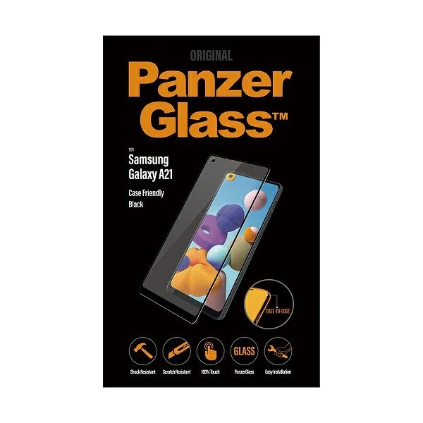 PanzerGlass Samsung Galaxy A21 aizsargstikls Edge-to-Edge, melns rāmis