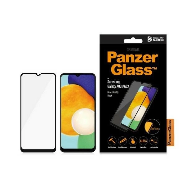 PanzerGlass E2E Regulārais rūdītais stikls Samsung Galaxy A03 - ar melnu rāmi | Regular tempered glass for with...