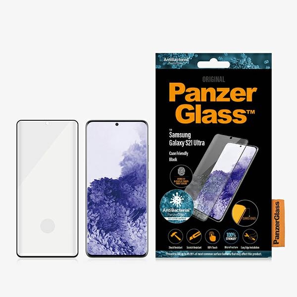 Samsung Galaxy S21 Ultra (SM-G998B) PanzerGlass E2E Super+ Microfracture Antibacterial Tempered Glass, Black