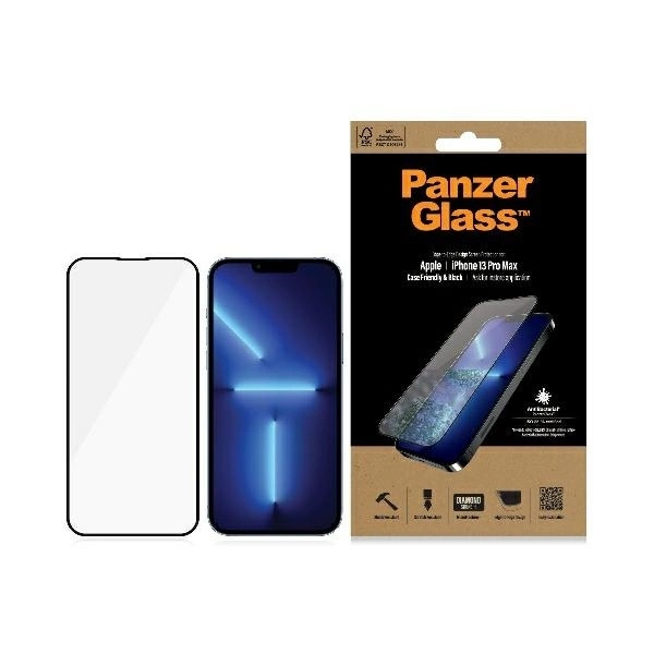 Apple iPhone 13 Pro Max 6.7'' PanzerGlass E2E Super+ Microfracture Antibacterial Tempered Glass, Black