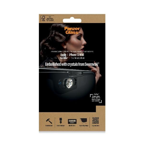 PanzerGlass E2E Screen Protector with Camera Cover for iPhone 13 mini, Black