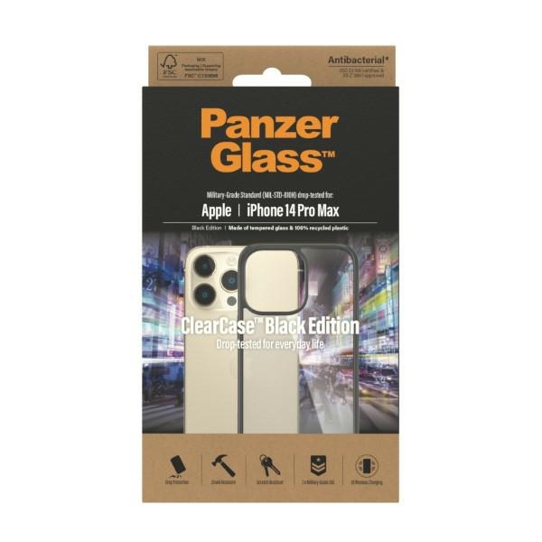 Apple iPhone 14 Pro Max 6.7\'\' PanzerGlass ClearCase Antibacterial Case Cover, Transparent and Black
