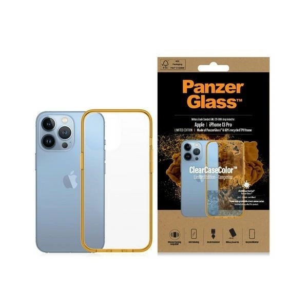 Apple iPhone 13 Pro 6.1'' PanzerGlass ClearCase Antibacterial Military Grade Certified Case Cover, Transparent and...