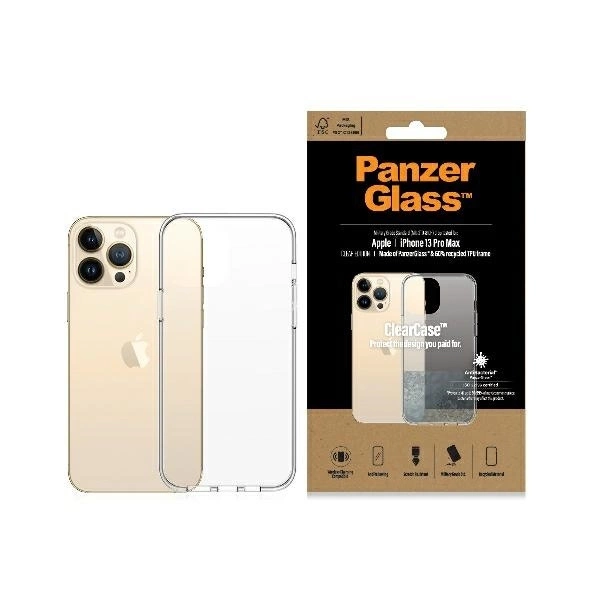 Apple iPhone 13 Pro Max 6.7'' PanzerGlass ClearCase Antibacterial Military Grade Certified Case Cover, Transparent