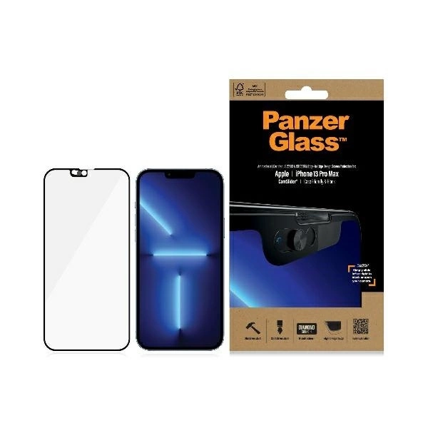 Apple iPhone 13 Pro Max 6.7'' PanzerGlass E2E Super+ Microfracture Antibacterial Tempered Glass, Black