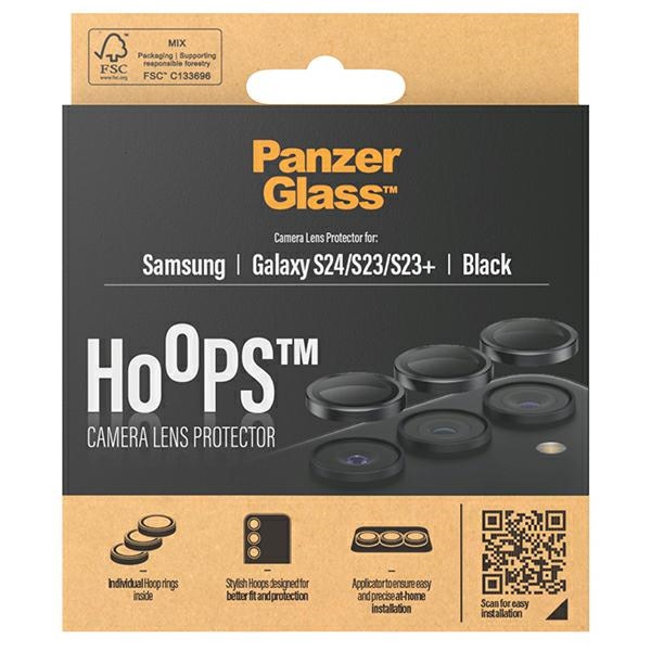 PanzerGlass Hoops Camera Protection for Samsung Galaxy S24 / S23 / S23+ - with black frame