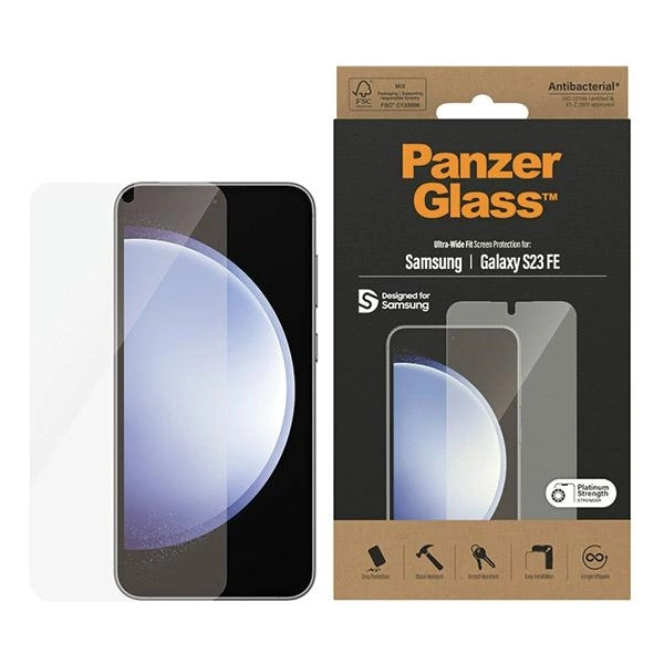 PanzerGlass Ultra-Wide Fit rūdīts stikls priekš Samsung Galaxy S23 FE | tempered glass for