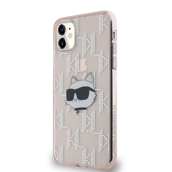 Karl Lagerfeld iPhone 11 / XR Case IML Choupette Head & Monogram, Pink