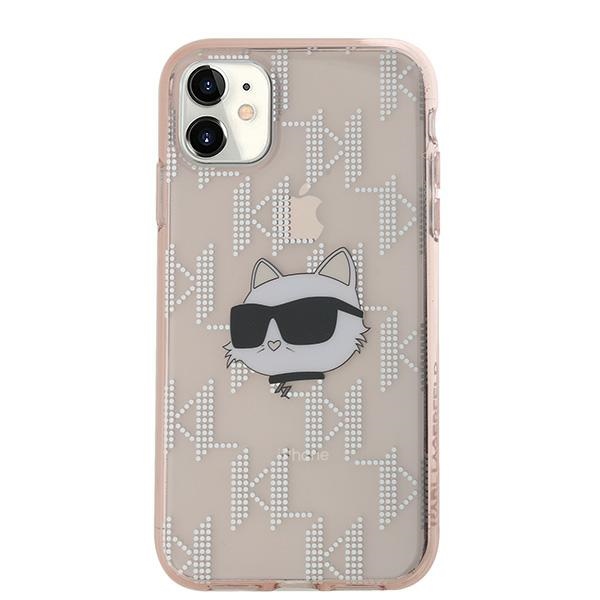Karl Lagerfeld iPhone 11 / XR Case IML Choupette Head & Monogram, Pink