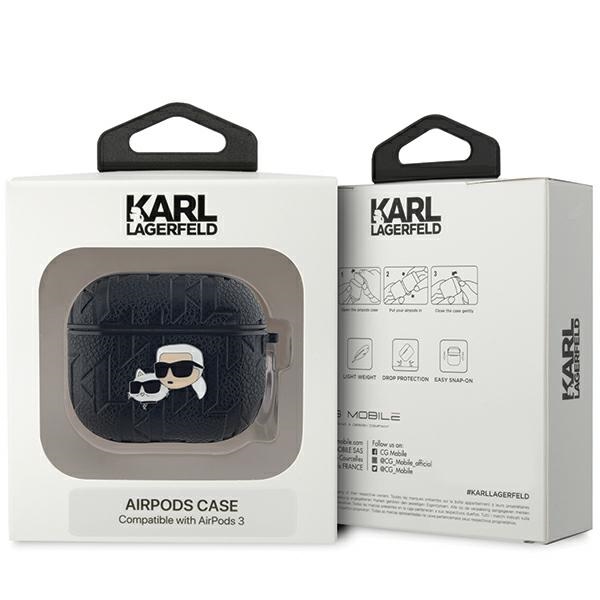 Чехол Karl Lagerfeld Monogram & Choupette Head для AirPods 3 - черный