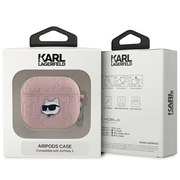 Karl Lagerfeld AirPods 3 Case Monogram Choupette Head, Pink