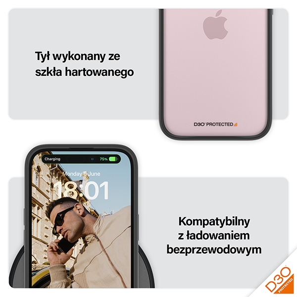 PanzerGlass ClearCase for iPhone 15 with D3O, Transparent / Black