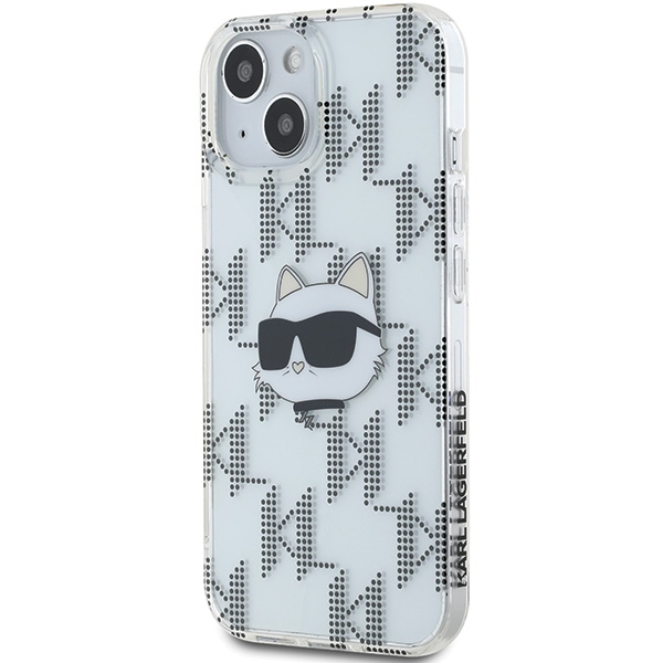 Чехол Karl Lagerfeld для iPhone 15 / 14 / 13 IML Choupette Head & Monogram, прозрачный