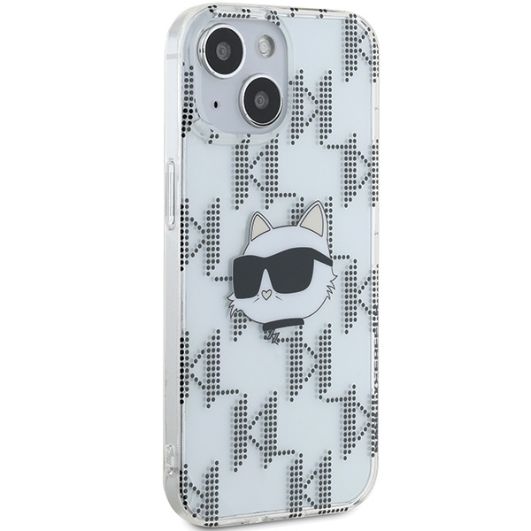 Чехол Karl Lagerfeld для iPhone 15 / 14 / 13 IML Choupette Head & Monogram, прозрачный