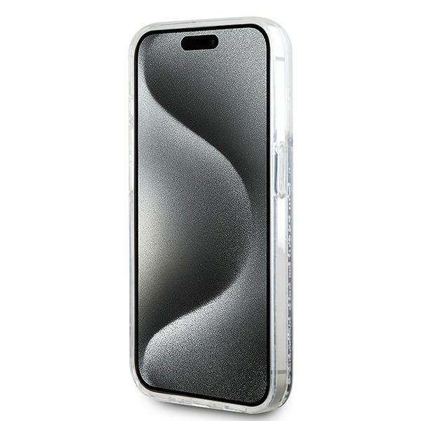 Karl Lagerfeld iPhone 15 Pro Case Liquid Glitter Choupette Head MagSafe, Transparent
