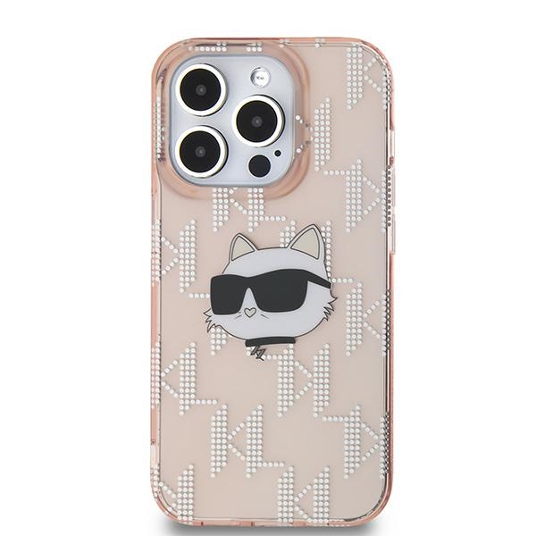 Karl Lagerfeld iPhone 13 / 13 Pro vāciņš IML Choupette Head & Monogram, rozā
