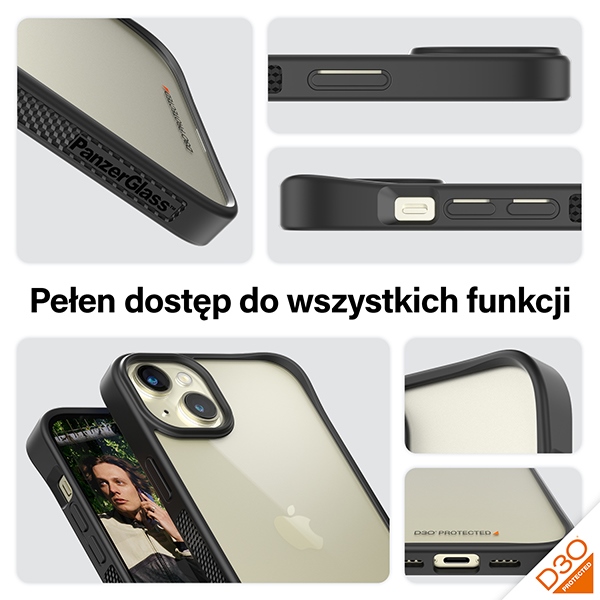 Panzerglass iPhone 15 Plus / 14 Plus Case ClearCase, Clear/Black