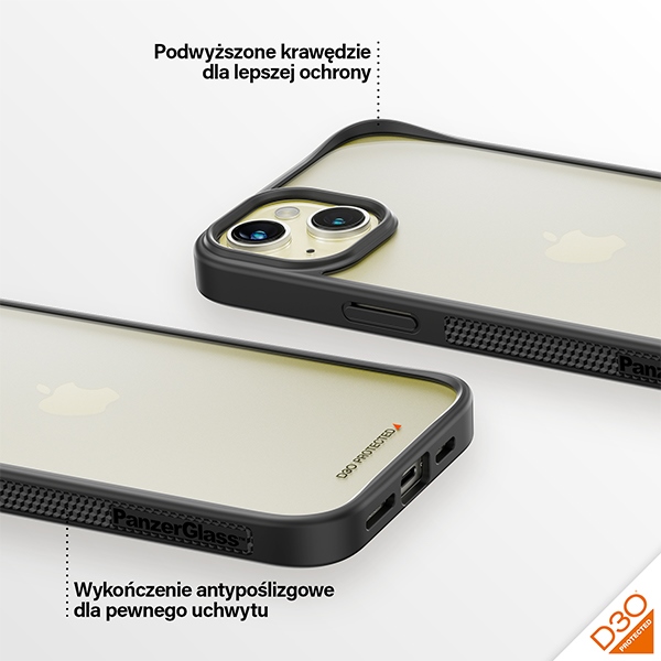 Panzerglass iPhone 15 Plus / 14 Plus Case ClearCase, Clear/Black
