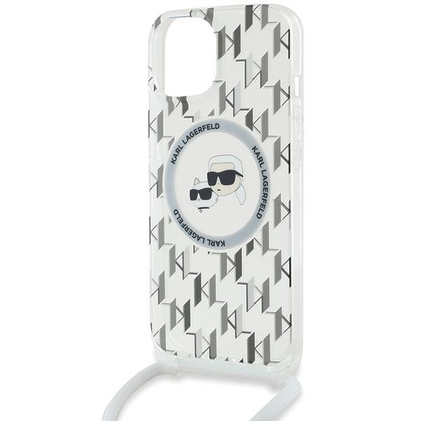 Чехол Karl Lagerfeld для iPhone 15 / 14 / 13 IML Crossbody Monogram, прозрачный