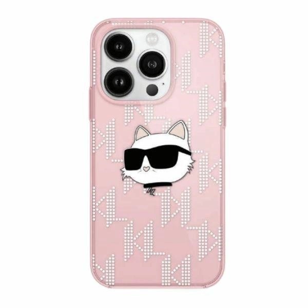Apple iPhone 13 Pro Max 6.7'' Karl Lagerfeld IML Choupette Head Monogram Cover Case, Pink