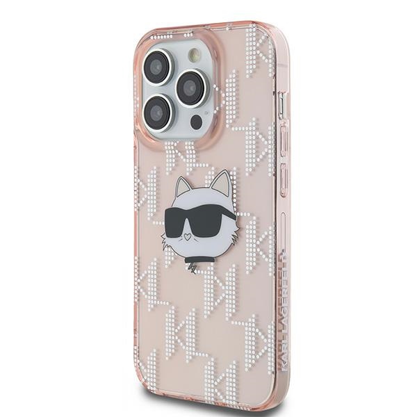 Karl Lagerfeld iPhone 13 Pro Max Case IML Choupette Head & Monogram, Pink