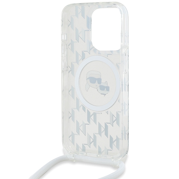 Karl Lagerfeld iPhone 15 Pro Max Case IML Crossbody Monogram, Transparent