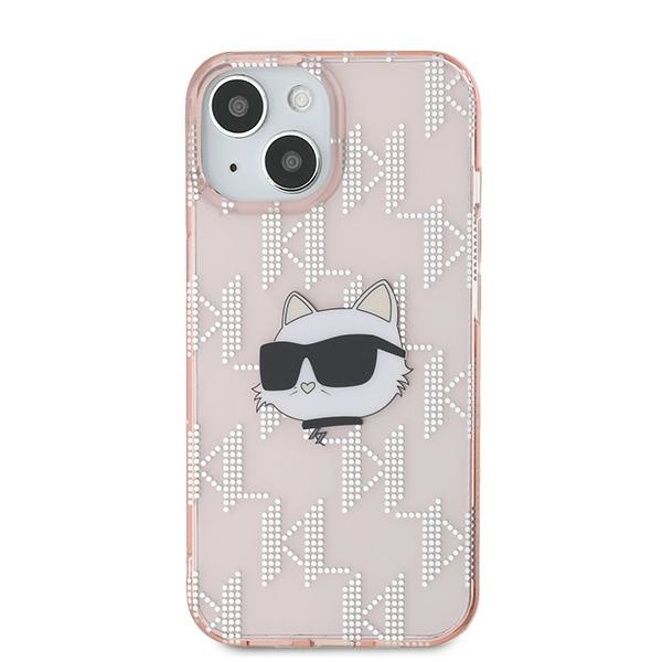 Karl Lagerfeld iPhone 13 Case IML Choupette Head & Monogram, Pink
