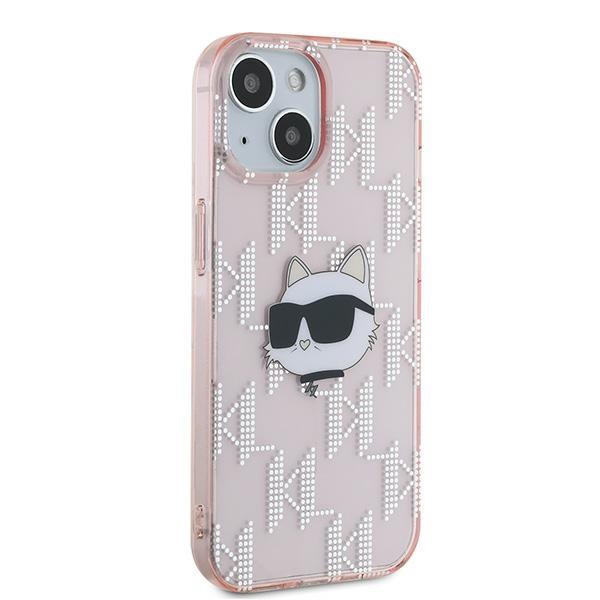 Karl Lagerfeld iPhone 13 Case IML Choupette Head & Monogram, Pink