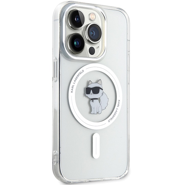 Karl Lagerfeld iPhone 14 Pro Case IML Choupette MagSafe, Transparent