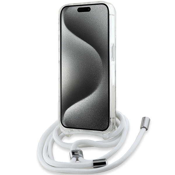 Karl Lagerfeld iPhone 15 Pro Max vāciņš Crossbody IML Karl Head MagSafe, caurspīdīgs