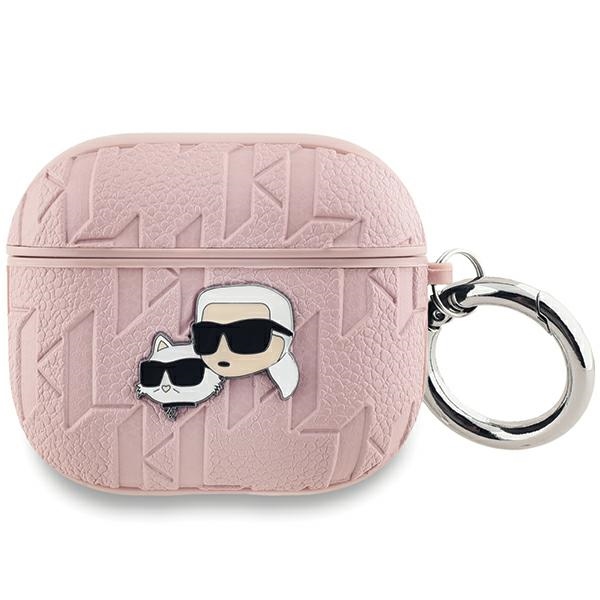 Karl Lagerfeld AirPods 3 Case Monogram Karl & Choupette Head, Pink