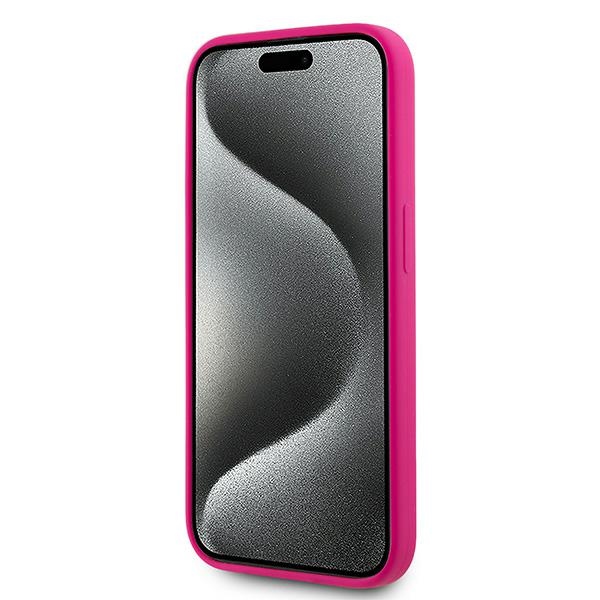 Karl Lagerfeld iPhone 15 Pro Case Silicone Choupette Head MagSafe, Pink