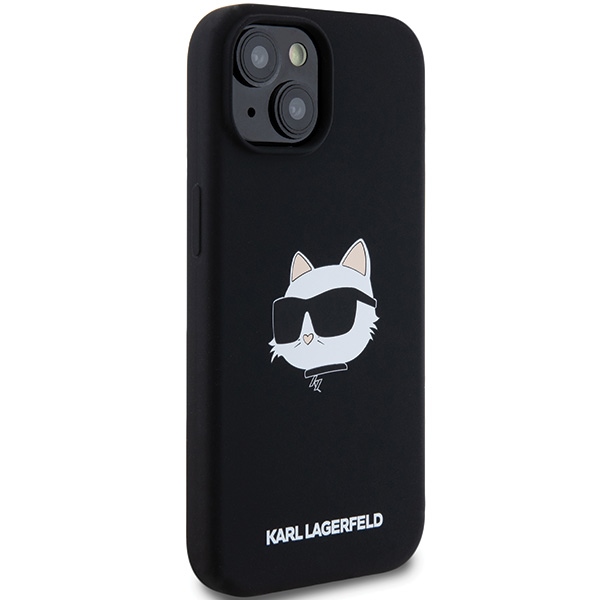 Apple iPhone 15 6.1\" Karl Lagerfeld Silicone Choupette Head MagSafe Case Cover, Black | Чехол Кейс...