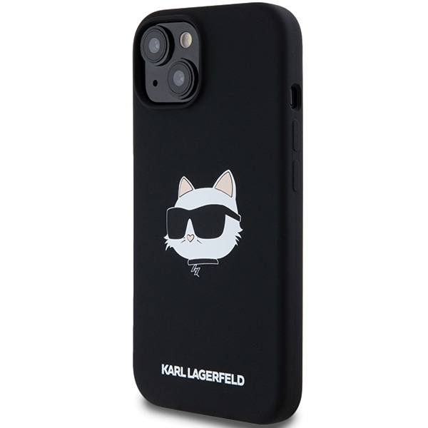 Karl Lagerfeld iPhone 15 Plus / 14 Plus Case Silicone Choupette Head MagSafe, Black