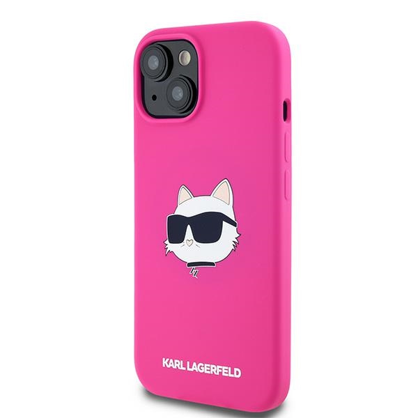 Apple iPhone 15 6.1\" Karl Lagerfeld Silicone Choupette Head MagSafe Case Cover, Pink | Чехол Кейс...