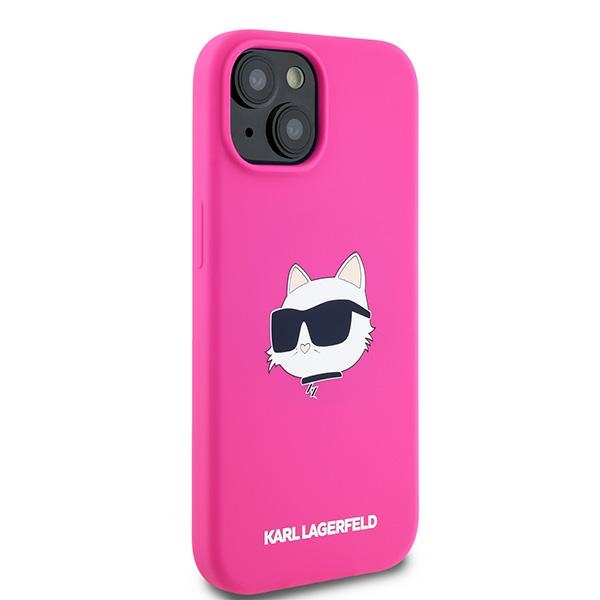 Apple iPhone 15 6.1\" Karl Lagerfeld Silicone Choupette Head MagSafe Case Cover, Pink | Чехол Кейс...