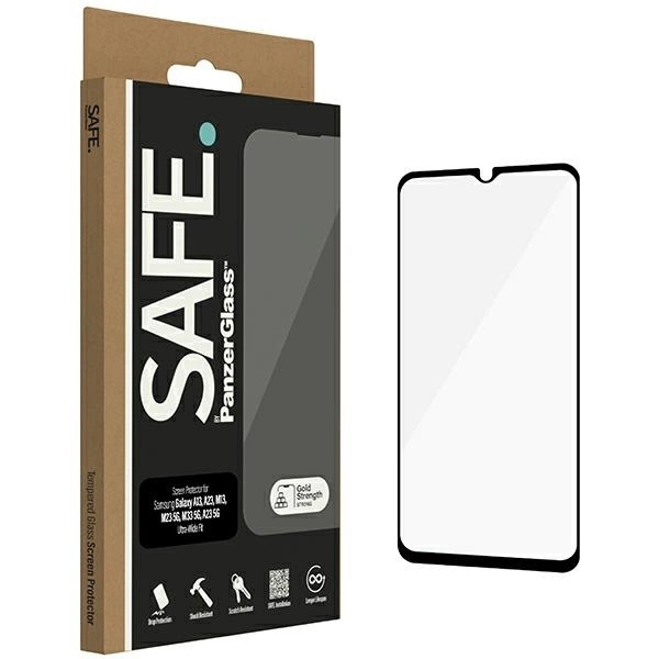 SAFE by PanzerGlass rūdīts stikls priekš Samsung Galaxy A13 / A23 M13 M23 5G - ar melnu rāmi | Tempered Glass for...