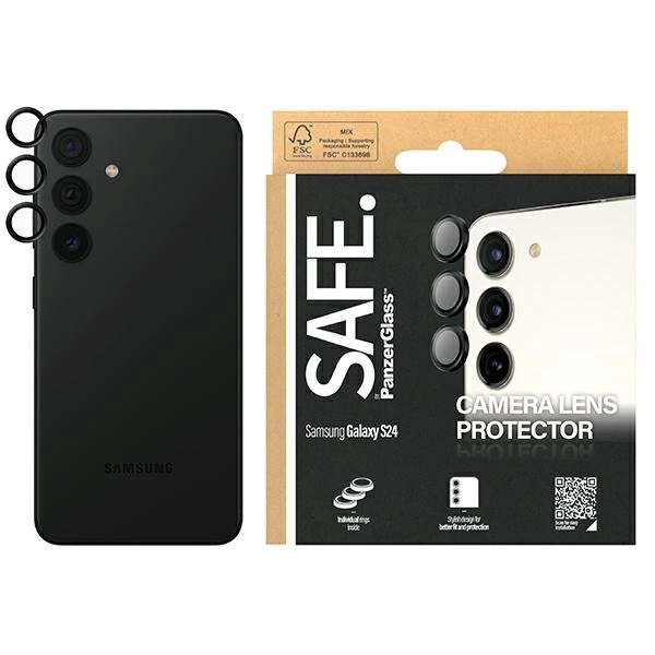 SAFE by PanzerGlass kameras vāciņš Samsung Galaxy S24 / S23 S23+ - ar melnu rāmi | camera cover for with black frame