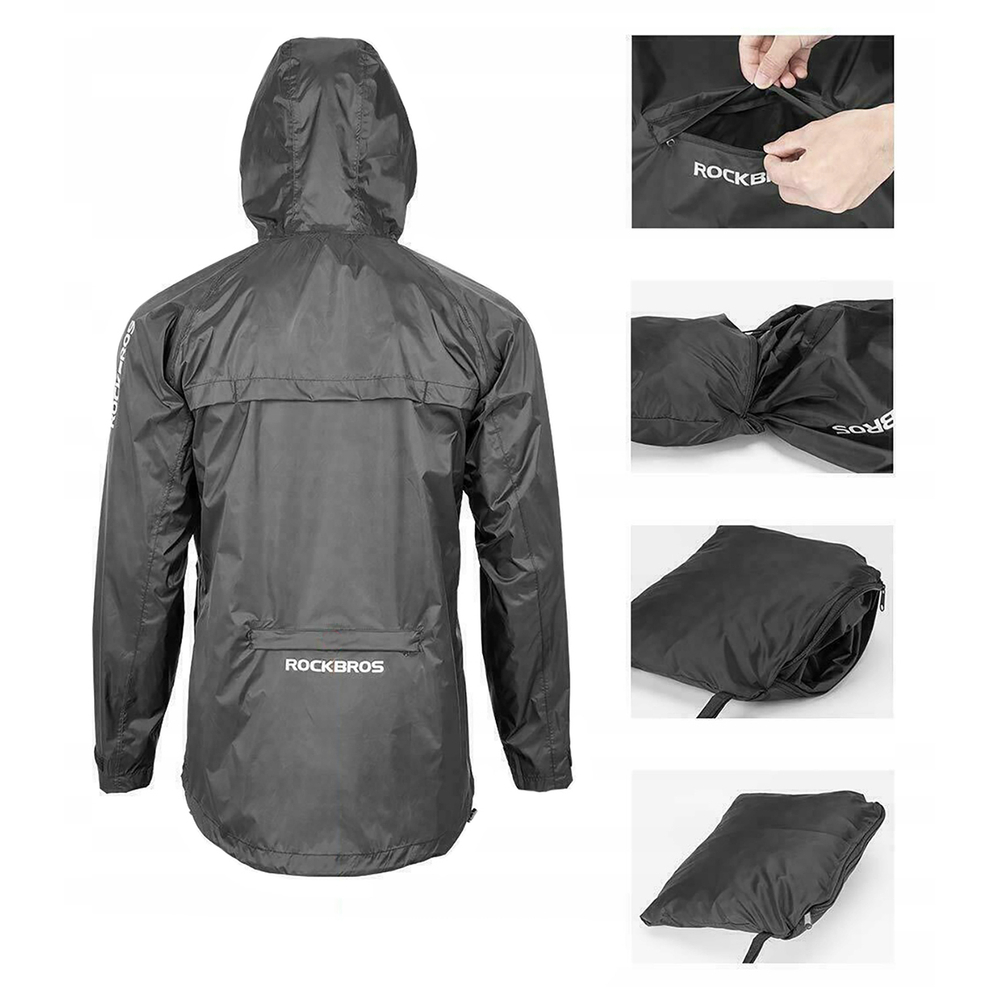 Rockbros YPY013BK2XL ūdensnecaurlaidīga vējjaka XXL, melna