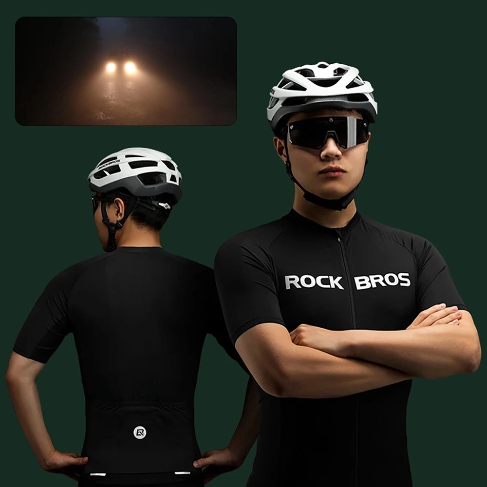 Rockbros velokrekls ar īsām piedurknēm XXL, melns