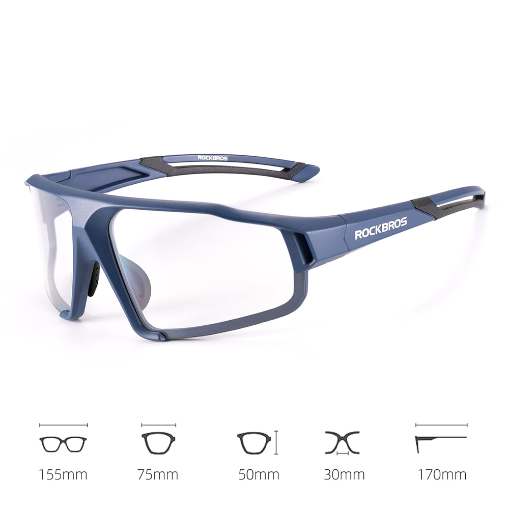 Rockbros SP216BL Photochromic Cycling Glasses UV400, Blue