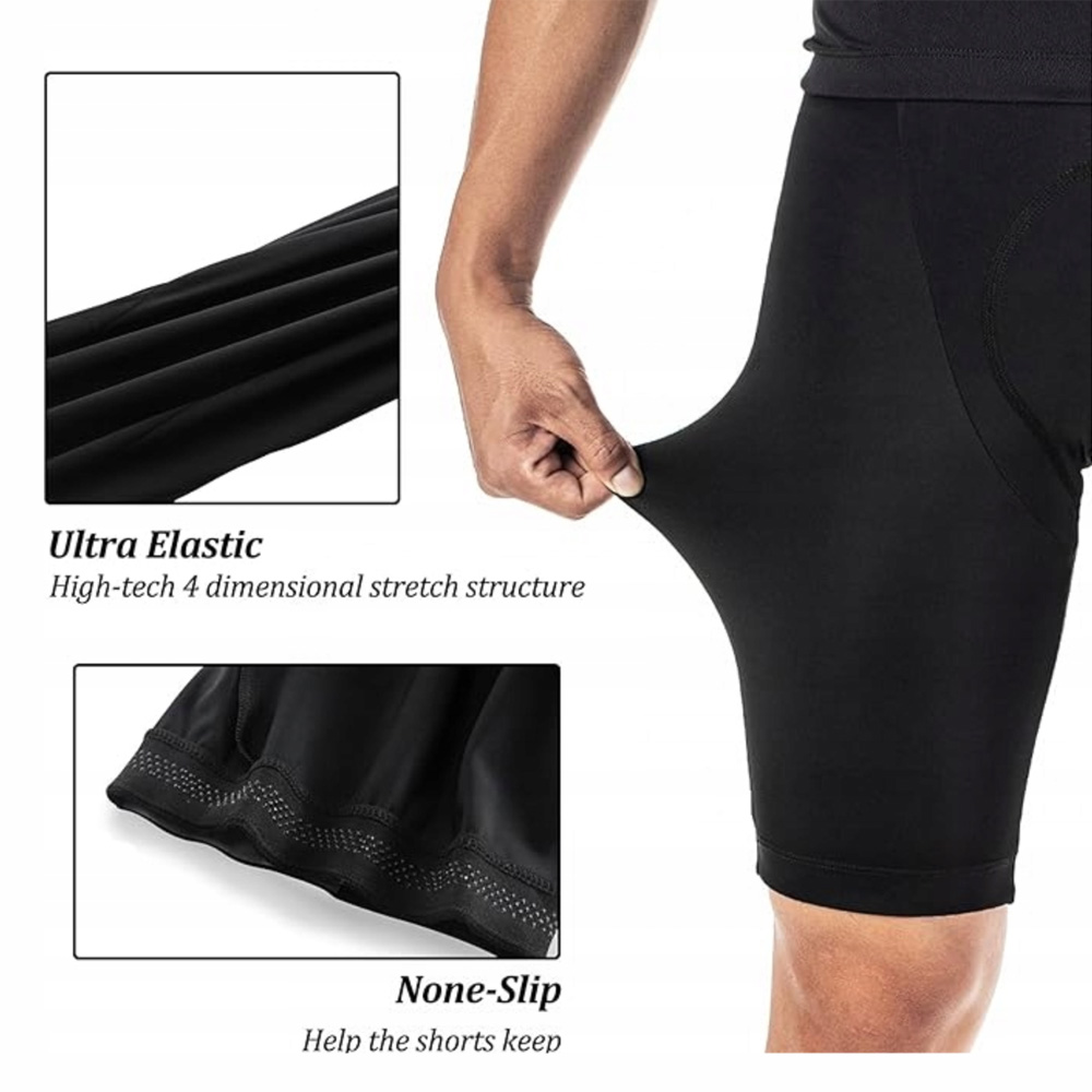Rockbros RK2002XL velošorti ar lencēm un XL ieliktni, melni