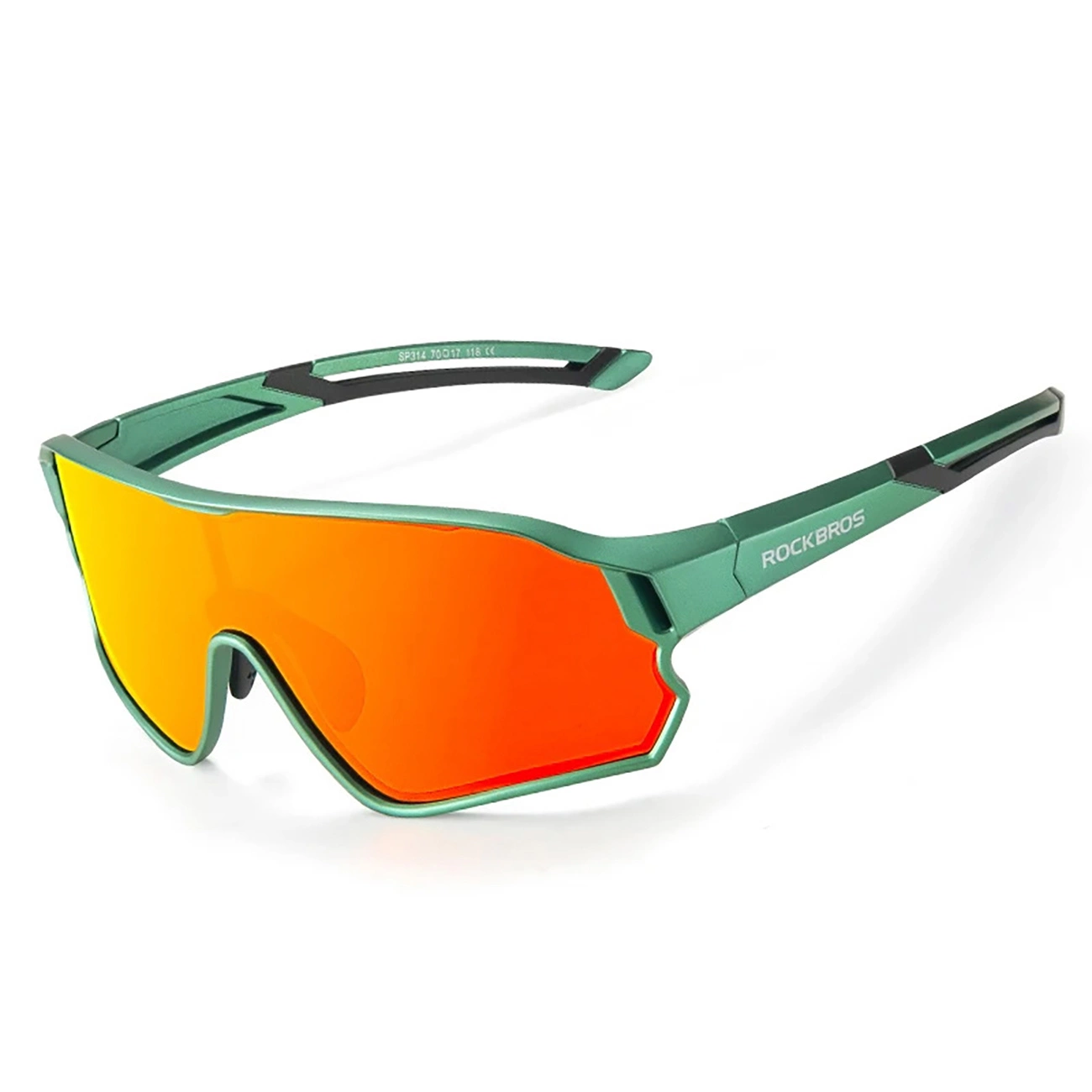 Rockbros 14110009002 photochromic cycling glasses for children 8-14 years old - green