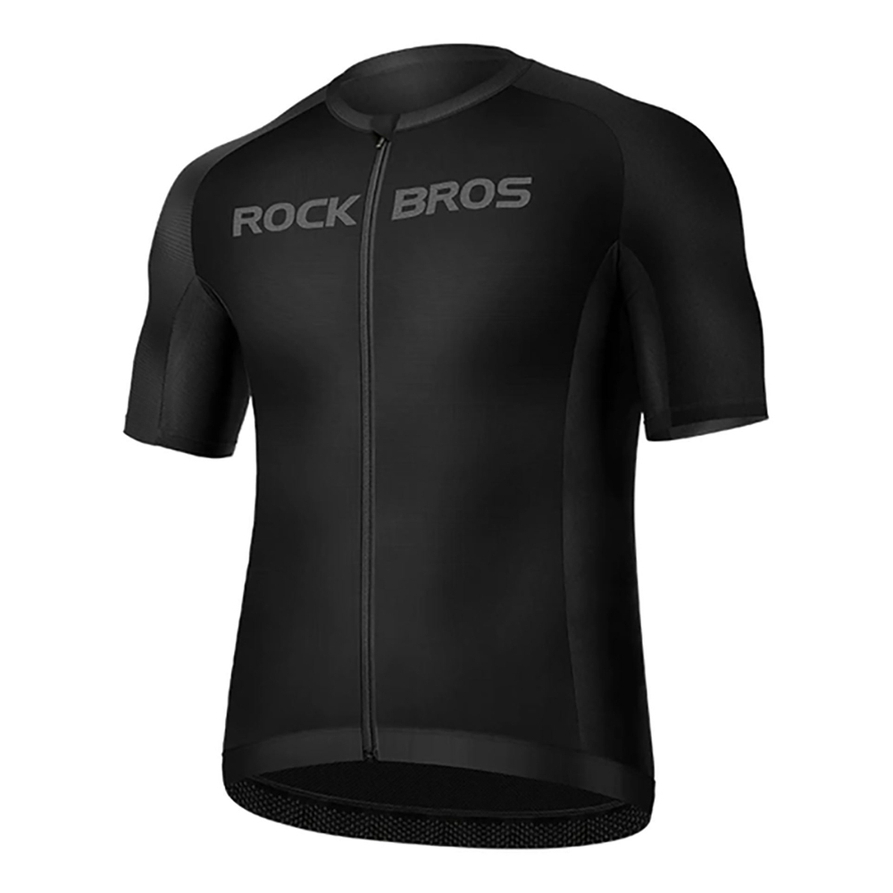Rockbros Short Sleeve Cycling Jersey, XXXL, Black