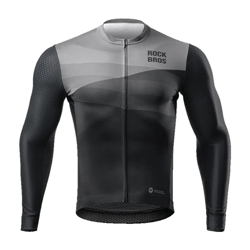 Rockbros 15120009005 Long Sleeve Cycling Jersey, XXL, Black