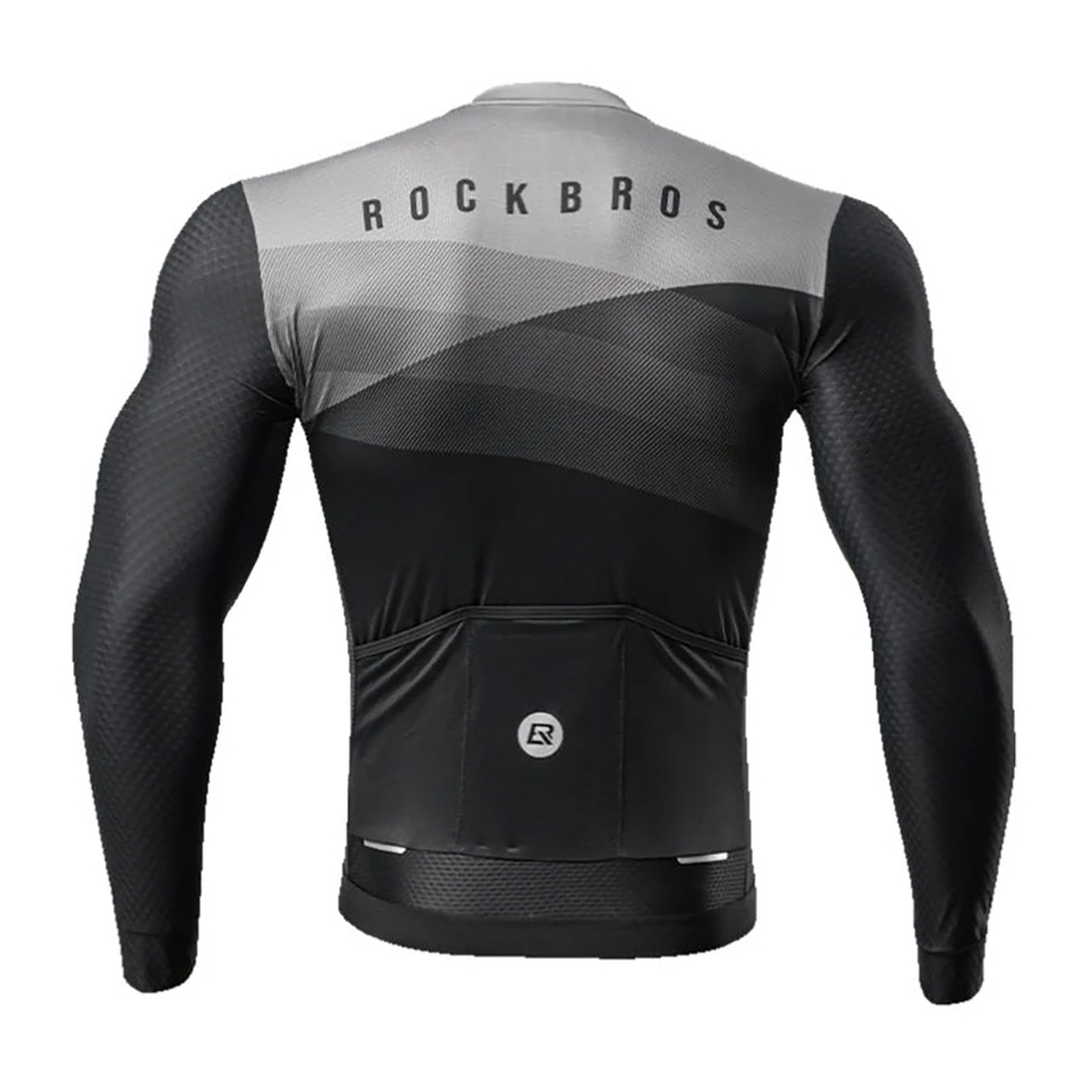 Rockbros 15120009005 Long Sleeve Cycling Jersey, XXL, Black