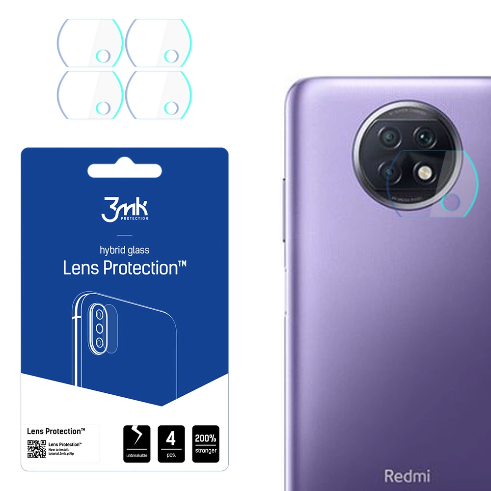 Xiaomi Redmi Note 9T 5G 3MK Lens Protection Back Camera Tempered Glass Protector, 4 pcs.